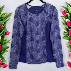 REI Purple and White Reflective Running Jogging Athletic‎ Top Size S